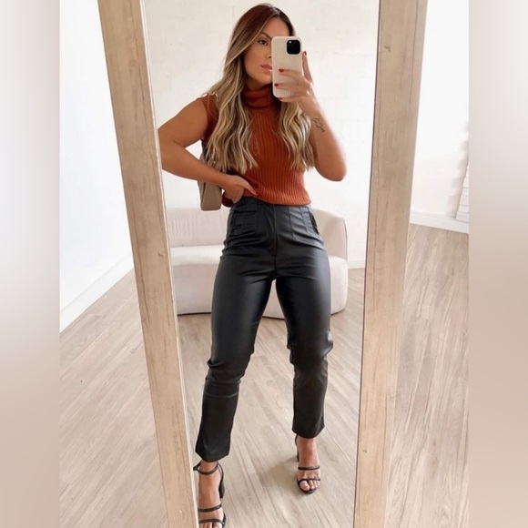 Zara High Rise Faux Leather Pants *Blogger Favorite Pants